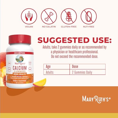 Suplemento de Calcio MaryRuth Organics | Libre de Azúcar | Gomas de Calcio para Mujeres y Hombres de 14+ Años | Huesos y Dientes Fuertes | Mineral - imagen 3