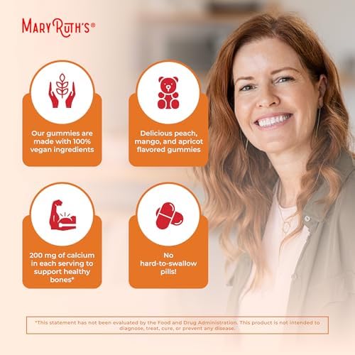Suplemento de Calcio MaryRuth Organics | Libre de Azúcar | Gomas de Calcio para Mujeres y Hombres de 14+ Años | Huesos y Dientes Fuertes | Mineral - imagen 7