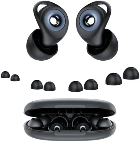Tapones para oídos para dormir, tapones de silicona canceladores de ruido para reducción de ruido y ronquidos, 45 dB, reutilizables, protección - imagen 1