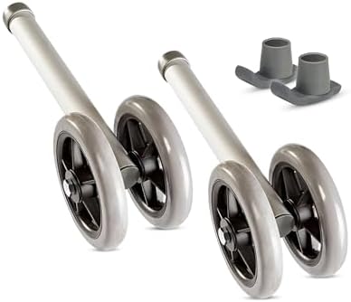 Ruedas de Repuesto Healthline para Andador Bariátrico – Par de Ruedas Dobles de 5” con 2 Puntas de Deslizamiento – Capacidad de hasta 450 lbs - imagen 1