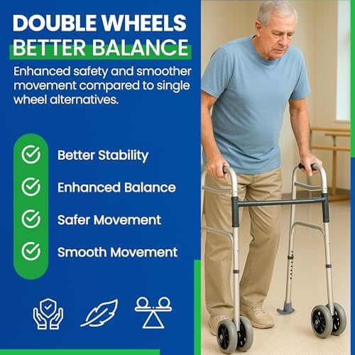 Ruedas de Repuesto Healthline para Andador Bariátrico – Par de Ruedas Dobles de 5” con 2 Puntas de Deslizamiento – Capacidad de hasta 450 lbs - imagen 7
