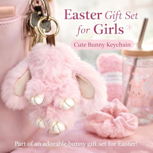 Regalos de Pascua para Adolescentes, Canasta de Regalo con Vaso, Calcetas, Scrunchie, Pulsera, Gafas de Sol y Conejito de Peluche, Set de Cuidado - imagen 3