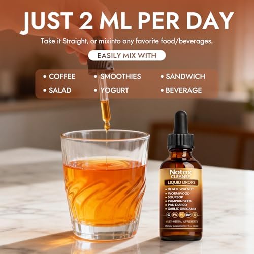 Aureph Notox Cleanse Gotas de Limpieza de Nueces Negras y Artemisa, Apoyo Digestivo y Energía, 2 fl oz (60 ml) - imagen 4