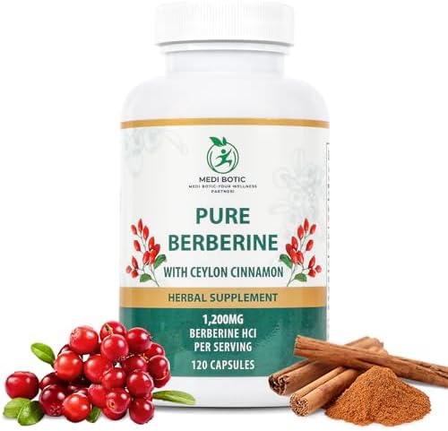 Berberina con Canela de Ceilán, 1200mg Cápsulas de Berberina HCl para Energía, Metabolismo Normal y Soporte Inmunológico, Sin OGM y Sin Gluten (120 - imagen 1
