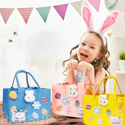 Bolsas de Regalo PARSUP para Caza de Huevos de Pascua, 4 Piezas, con Manijas, 12 x 7.8 x 6.8, Perfectas para Fiesta de Pascua y Sorpresas - imagen 6