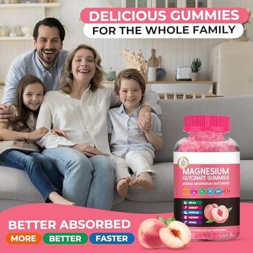 Gomitas de Magnesio Glicinato CNFHDI Sin Azúcar, Complejo de Alta Absorción con Calcio, B6, D3, Relajación y Alivio del Estrés, Descanso Nocturno - imagen 5