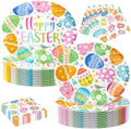 Juego de 100 Platos de Papel Ovalados y Servilletas SUIGREOY para Pascua, Platos Desechables Grandes de 10 x 12 y Servilletas de 6.5'' - imagen 1