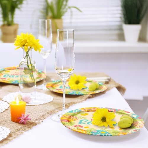 Platos, Servilletas y Tenedores Desechables Jollyzaar para Pascua, 100 piezas, 9 y 7, Suministros para Fiesta de Pascua, Sirve 25 - imagen 7