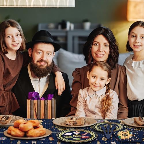 Juego de Decoraciones y Utensilios para Pascua, 209 Pzs, Incluye Manteles, Servilletas y Banner para 24 Invitados, Platos Desechables para Seder - imagen 2
