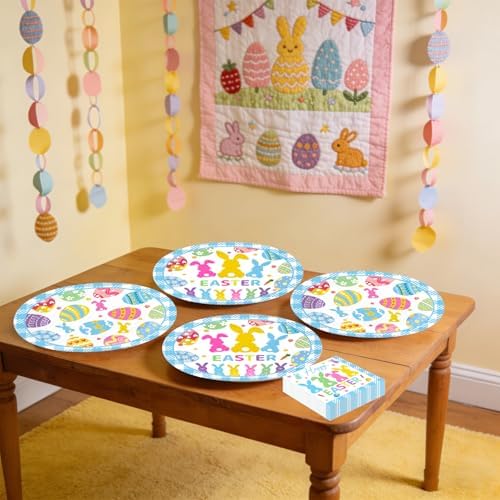 Juego de 100 Platos de Papel Ovalados y Servilletas SUIGREOY para Pascua, Platos Desechables Grandes de 10 x 12 para Fiestas - imagen 4