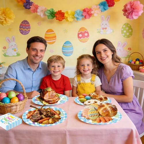 Juego de 100 Platos de Papel Ovalados y Servilletas SUIGREOY para Pascua, Platos Desechables Grandes de 10 x 12 para Fiestas - imagen 7