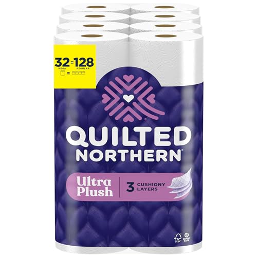Papel Higiénico Quilted Northern Ultra Plush, 32 Rollos Mega = 128 Rollos Regulares, 3X Más Grueso*, 3 Capas Suave - imagen 3