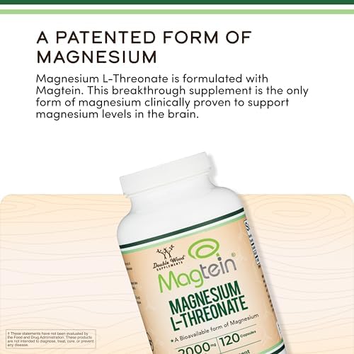 Magnesio L-Treonato Magtein - Certificado NSF - Apoyo para Sueño y Cognición - Alta Absorción - Forma Más Bioavailable de Magnesio - 2,000 mg - 120 - imagen 5