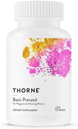 THORNE - Prenatal Básico - Multivitamínico con Folato para Mujeres Embarazadas y Lactantes - 18 Vitaminas y Minerales, Incluye Colina - Sin Gluten, - imagen 1
