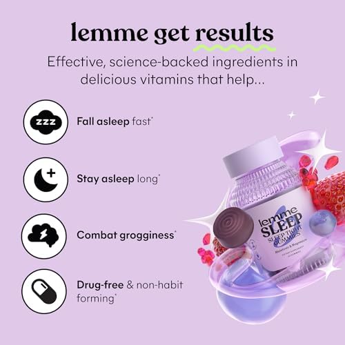 Gomitas Lemme Sleep con 5mg de Melatonina, Saúco, Magnesio, L-Teanina, Manzanilla y Lavanda, Ayuda Natural para Dormir, Sin Gluten, 60 Unidades - imagen 2