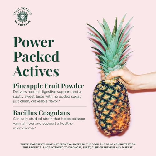 Gomitas Probióticas Vaginales Vital Source Nutrition para Mujeres - Equilibrio de pH y Defensa Inmunológica - Piña Hawaiian - 60 Gomitas - 30 - imagen 3