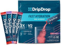 Paquete de Hidratación DripDrop - Variedad Jugosa - Mezcla de Bebida en Polvo de Electrolitos de Un Solo Uso - Uva, Ponche de Frutas, Limonada de - imagen 1