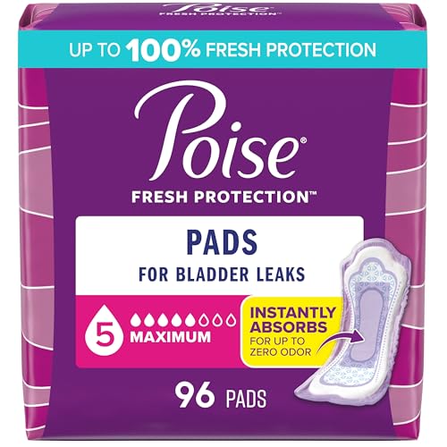 Toallas Higiénicas Poise para Incontinencia y Postparto, Absorción Máxima 5 Gotas, Largo Regular, Paquete de 96 Piezas, Diseño Puede Variar - imagen 2