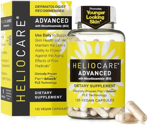 Suplemento Heliocare Advanced Niacin B3: Extracto Fernblock PLE 240mg por Porción - Apoya la Salud Celular de la Piel con Vitamina B3 Antioxidante - imagen 1