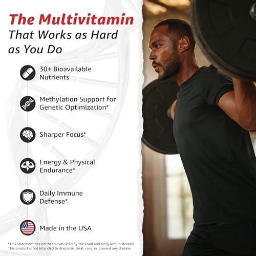 Multivitamínico Methylated 10X Health Optimize para Hombres y Mujeres - 90 Cápsulas, Fórmula 34 en 1 con 800 mcg de Vitamina B12, 5-MTHF, NAC - - imagen 2
