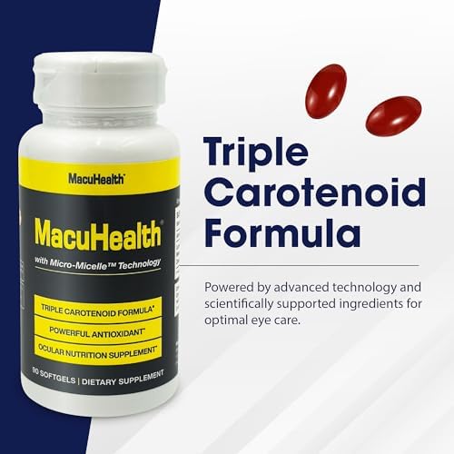 MacuHealth Fórmula Triple de Carotenoides - Vitaminas para los Ojos para Adultos - 90 Softgels, Suministro para 3 Meses - Soporte Avanzado para la - imagen 3