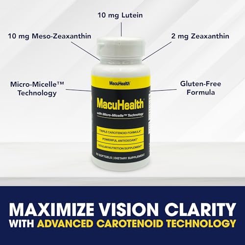 MacuHealth Fórmula Triple de Carotenoides - Vitaminas para los Ojos para Adultos - 90 Softgels, Suministro para 3 Meses - Soporte Avanzado para la - imagen 4