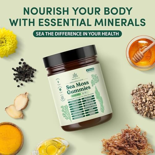 Gomitas de Musgo Marino Natural Rems 16 en 1 - Ashwagandha, Aceite de Semilla Negra, Algas, Cúrcuma, Vitaminas C y D3, con Manuka, Raíz de Bardana, - imagen 3