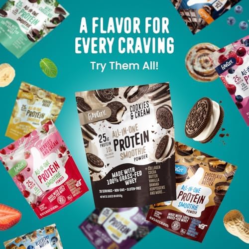 Proteína en Polvo de Suero de Leche de Pastoreo FlavCity - Chocolate con Mantequilla de Cacahuate - 25g de Proteína y 10g de Colágeno - Orgánico y - imagen 6