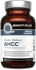 Suplemento Herbal Premium Kinoko Platinum AHCC de Calidad de Vida, 750mg por Cápsula, Apoyo Inmunológico y Función Hepática, 60 Cápsulas Veganas - imagen 1