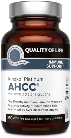 Suplemento Herbal Premium Kinoko Platinum AHCC de Calidad de Vida, 750mg por Cápsula, Apoyo Inmunológico y Función Hepática, 60 Cápsulas Veganas - imagen 1