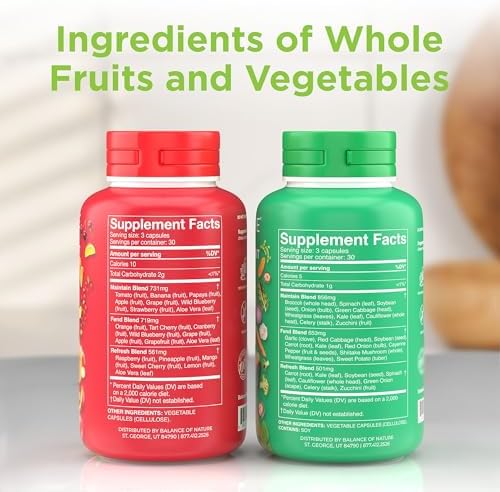 Suplementos Balance of Nature de Frutas y Verduras - Ingredientes de Frutas y Verduras Completas para Mujeres, Hombres y Niños - 90 Cápsulas de - imagen 2
