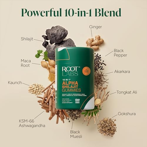 Gomitas ROOT LABS 10 en 1 de Shilajit Alpha | 4000 mg de Shilajit Himalayo puro con Tongkat Ali y Maca | Para hombres y mujeres | Tecnología - imagen 2