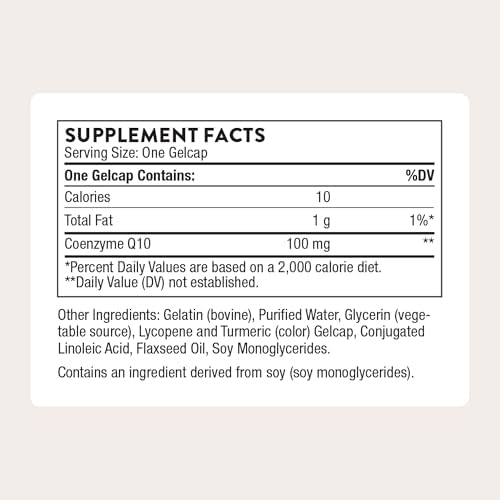 THORNE - Suplemento de CoQ10 100mg - Ubiquinona de Absorción Óptima - Apoya la Salud Cardiaca, Función Cerebral y Energía Celular - 60 Cápsulas - imagen 2