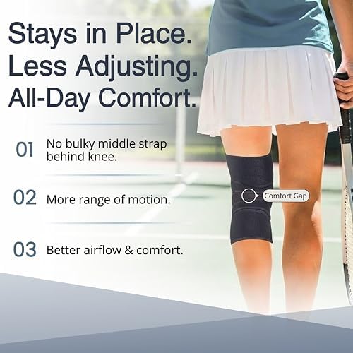 Faja Rodillera EXOUS BODYGEAR para Hombres y Mujeres, Soporte Ajustable 4 Vías para Artritis y Dolor de ACL/MCL, Estabilizador Doble para la Rótula - imagen 3