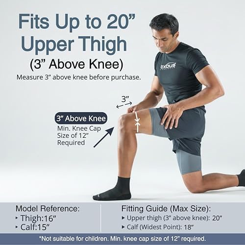 Faja Rodillera EXOUS BODYGEAR para Hombres y Mujeres, Soporte Ajustable 4 Vías para Artritis y Dolor de ACL/MCL, Estabilizador Doble para la Rótula - imagen 5