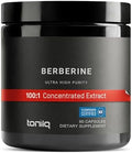 Toniiq Berberina HCl Ultra Alta Potencia Certificada NSF - Extracto Concentrado 100:1 - 90 Cápsulas Vegetarianas de 500 mg, 97% Berberina HCl - imagen 1