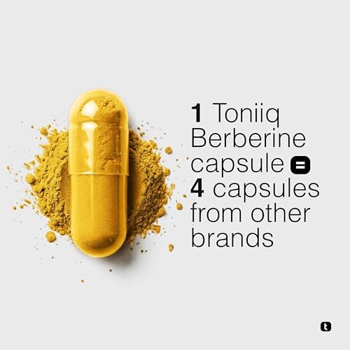Toniiq Berberina HCl Ultra Alta Potencia Certificada NSF - Extracto Concentrado 100:1 - 90 Cápsulas Vegetarianas de 500 mg, 97% Berberina HCl - imagen 6