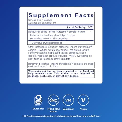 Pure Encapsulations Berberina UltraSorb - Berberina Fitósoma 550 mg con Absorción Mejorada - Apoya la Salud Metabólica y Cardiometabólica* - 60 - imagen 2