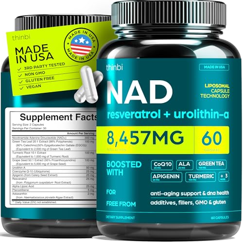 Suplemento de NAD Extra Fuerte - Alternativa NMN Liposomal + Té Verde para Hombres y Mujeres con Urolitina A, Resveratrol, CoQ10 y Ácido Alfa Lipoico - imagen 2