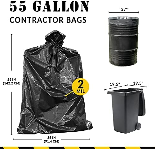 Bolsas de Basura Reli. para Contratistas de 55 Galones | 40 Bolsas | Resistente | Color Negro - imagen 5