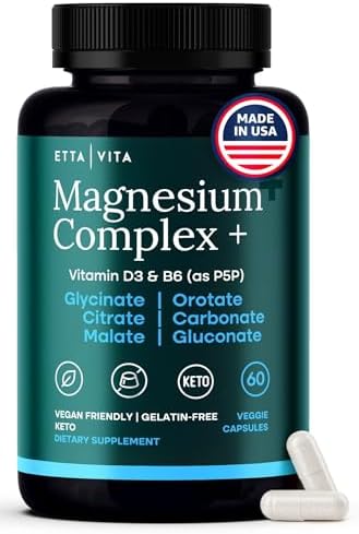 Complejo de Magnesio para Mujeres y Hombres 500mg (7 en 1) - Magnesio Glicinato con D3 y B6, Glicinato, Citrato, Malato, Taurato y Orotato - Apoyo - imagen 1