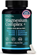 Complejo de Magnesio para Mujeres y Hombres 500mg (7 en 1) - Magnesio Glicinato con D3 y B6, Glicinato, Citrato, Malato, Taurato y Orotato - Apoyo - imagen 1