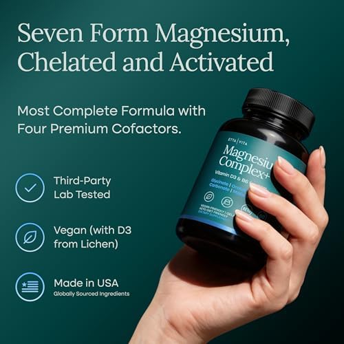 Complejo de Magnesio para Mujeres y Hombres 500mg (7 en 1) - Magnesio Glicinato con D3 y B6, Glicinato, Citrato, Malato, Taurato y Orotato - Apoyo - imagen 2