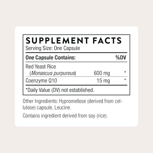 THORNE - Arroz Rojo de Levadura + CoQ10 - Apoya Niveles de Colesterol Saludables y Salud Cardiaca - Antioxidantes Agregados - Certificado por - imagen 2