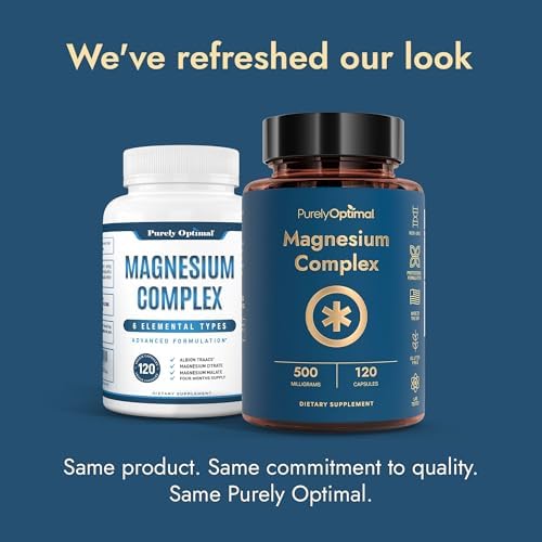 Complejo de Magnesio Purely Optimal - 6 Formas de Magnesio Glycinate, Citrato y Malato - Apoyo para el Sueño, Alivio del Estrés, Salud Muscular y - imagen 6