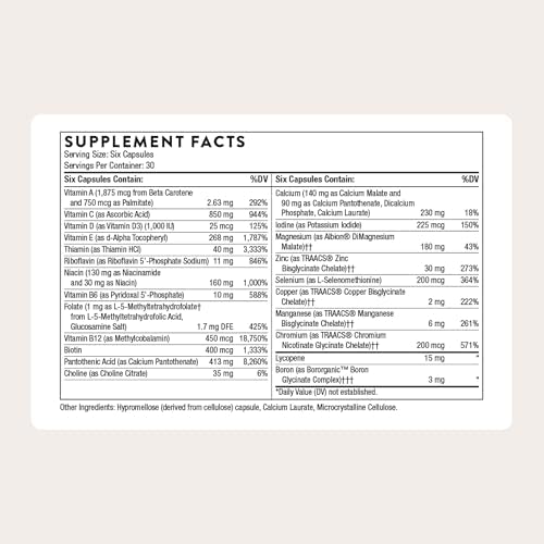 THORNE - Multi Vitaminas para Hombres 50+ - Suplemento Diario Completo con Vitaminas A, B6, B12, C, D, E, Zinc y Más - 180 Cápsulas - imagen 2