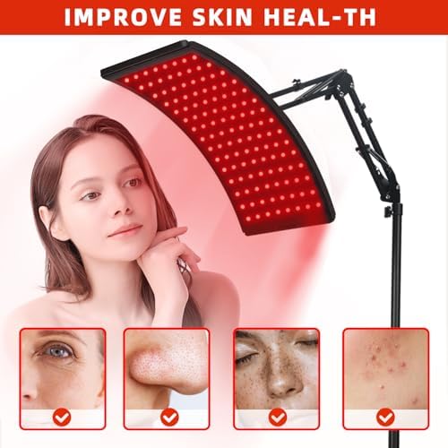 Lámpara de Terapia de Luz Roja para Cara y Cuerpo, Dispositivo LED de Luz Roja 660nm y Luz Infrarroja 850nm con Soporte - imagen 2