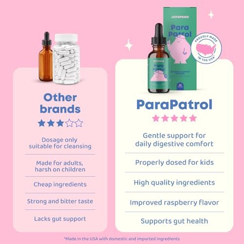 JoySpring ParaPatrol Suplemento Herbal para Niños – Mezcla Líquida Sin Alcohol con Extracto de Nogal Negro y Ajenjo | Apoya la Salud Digestiva | - imagen 3