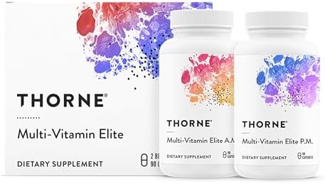 THORNE - Multi-Vitamin Elite - Suplemento Nutricional Diario - Dos Fórmulas para Energía Celular, Sueño Reparador y Más* - Certificado por Terceros - - imagen 1