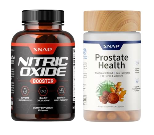 Suplementos Snap Nitric Oxide Booster + Suplementos de Salud Prostática para Hombres, Circulación, Resistencia y Soporte Urinario, L-Citrulina, - imagen 4